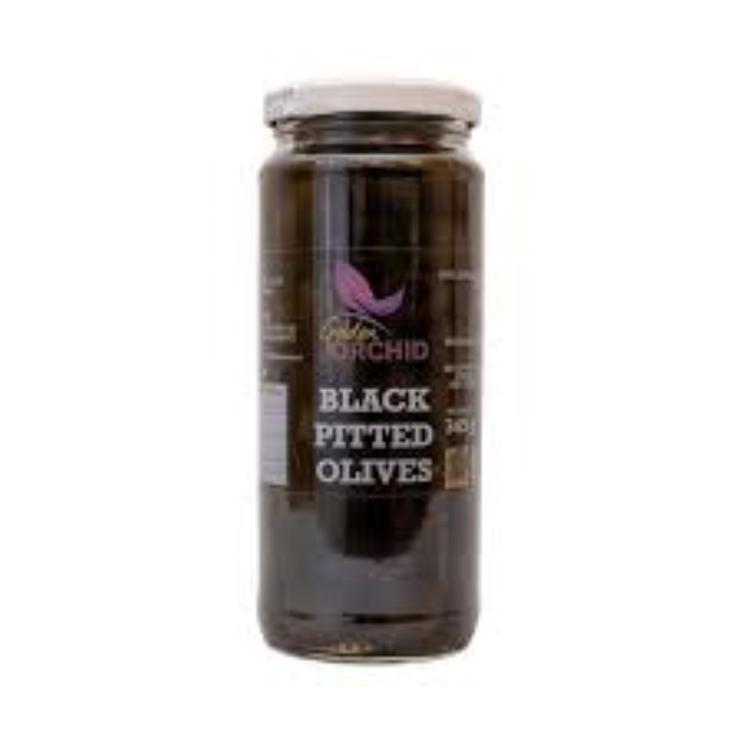 GOLDEN ORCHID WHOLE BLACK OLIVES 345G